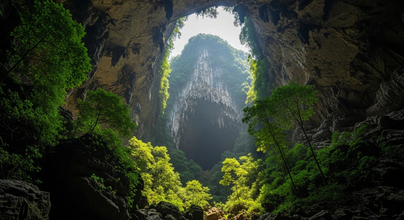 The grand entrance to Paradise Cave, Phong Nha, Vietnam