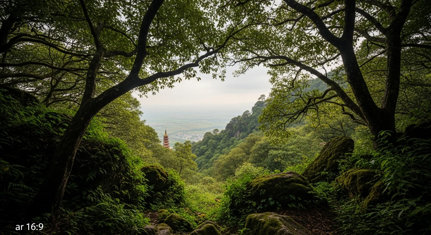 Panoramic view from Black Virgin Mountain overlooking Tay Ninh province