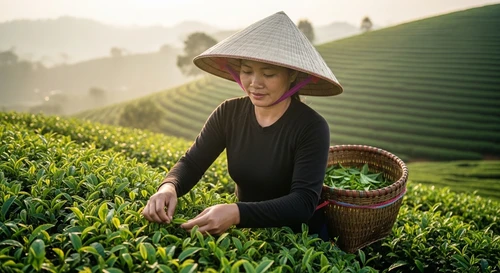 Thai Nguyen Tea Estates: Picking Leaves and Bamboo Rice