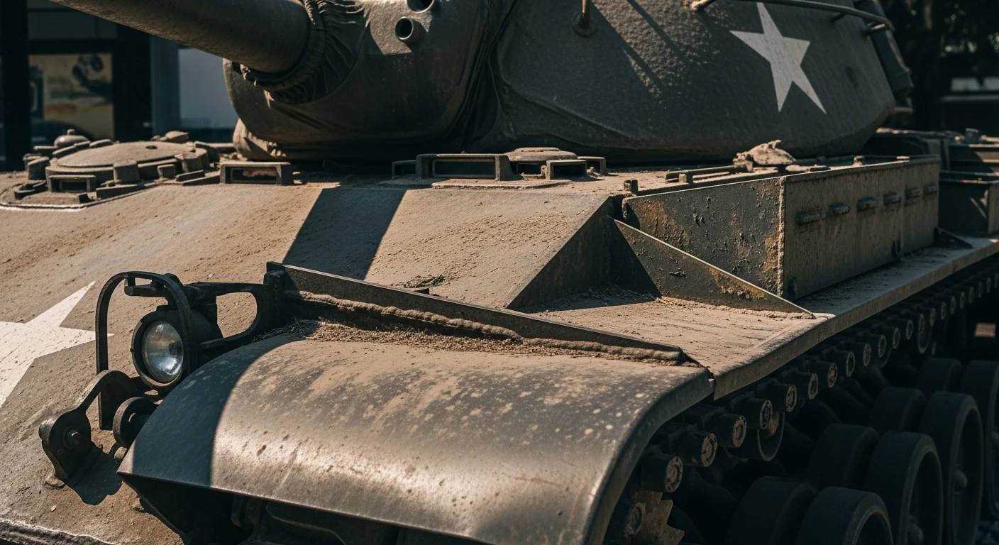 A captured American tank displayed in the courtyard of the War Remnants Museum